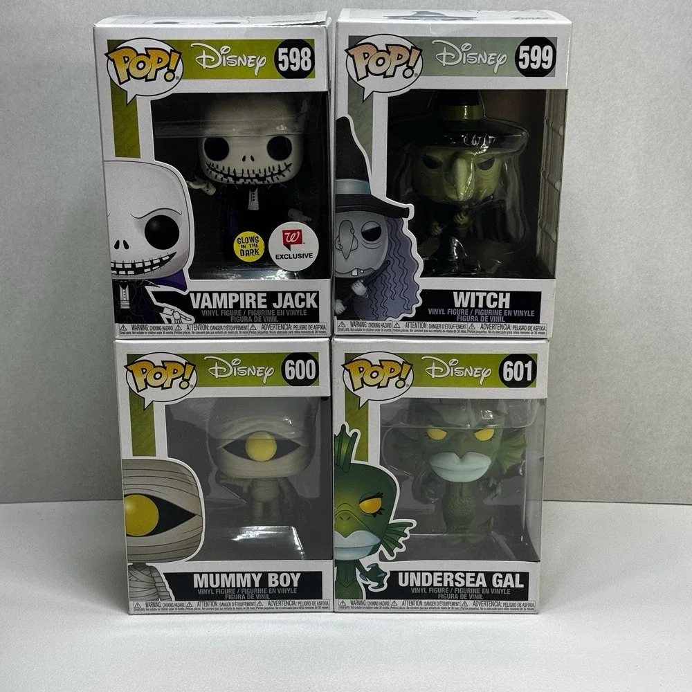 4 Funko Pop Disney Nightmare Before Christmas Figures 598, 599, 600 & 601